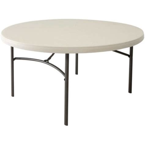 Lifetime Folding Table 80121 60-inch Round Almond Plastic Top