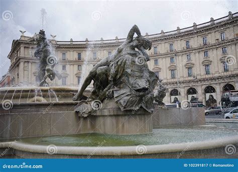 The Fountain of the Naiads on Piazza Della Repubblica in Rome Editorial Photography - Image of ...