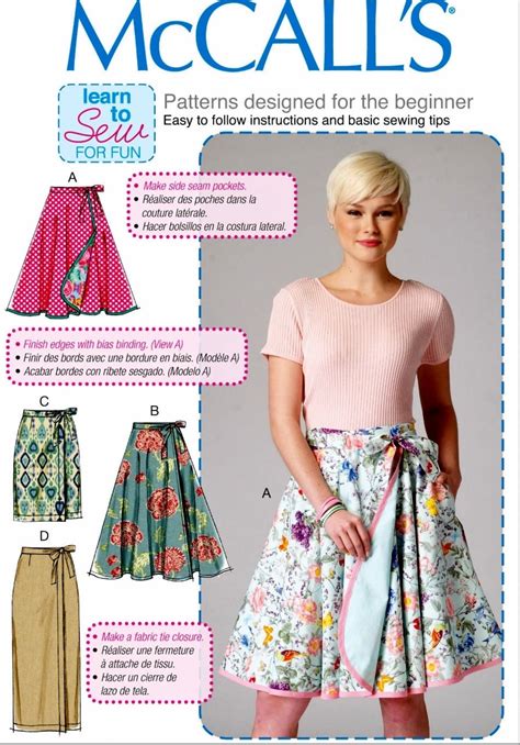 Wrap Skirt Pattern Learn to Sew a Skirt Pattern McCall's