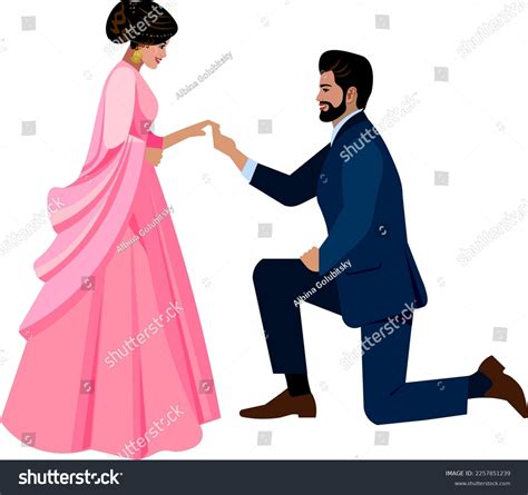 Indian Wedding Ceremony Beautiful Couple Groom Stock Vector (Royalty Free) 2257851239 | Shutterstock