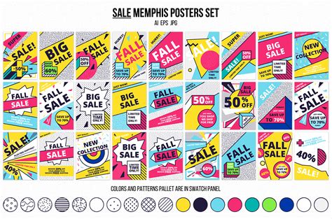 SALE memphis posters set on Behance