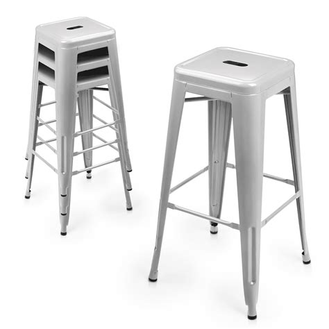 MoNiBloom 30 inch Metal Bar Stools Set of 4, Height Counter Barstools ...