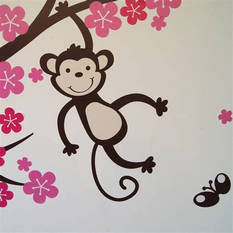 personalised monkey blossom wall stickers by parkins interiors ...