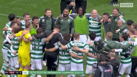 Celtic players celebrate title win | Football News | Sky Sports