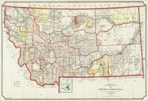 Historical Map State of Montana 1897 Photograph by Carol Japp