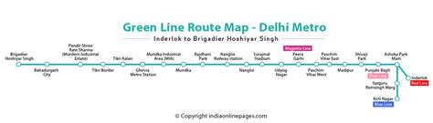 Green Line Route Map - Delhi Metro Green Line Map - Green Line Metro Map