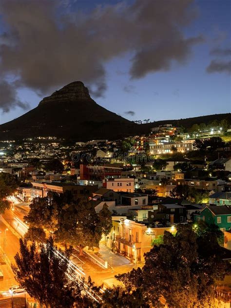 The View of a Town in the Night from a Hillside Stock Photo - Image of ...