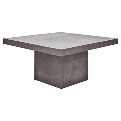 Lydia Modern Grey Concrete Square Block Outdoor Dining Table - 59"W