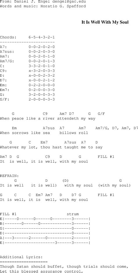 It is Well with My Soul - Christian Gospel Song Lyrics and Chords