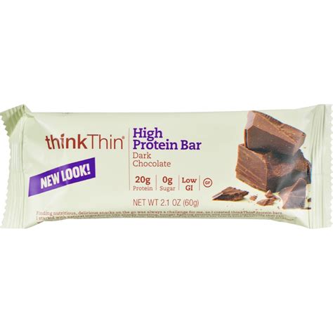 Think Products Thin Bar - Dark Chocolate - Case of 10 - 2.1 oz | Dark chocolate, High protein ...