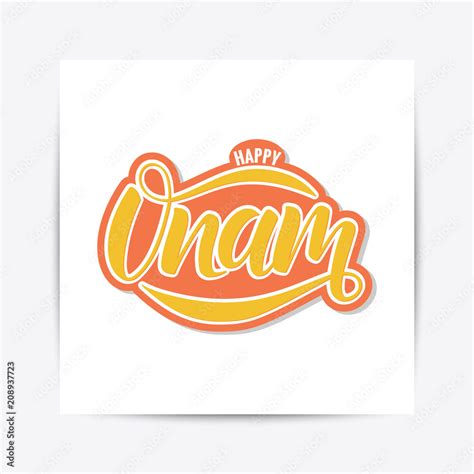 Happy Onam festival typography lettering Stock Vector | Adobe Stock