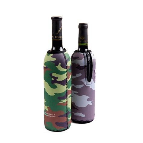 Zippered Neoprene Wine Bottle Sleeve For Travel