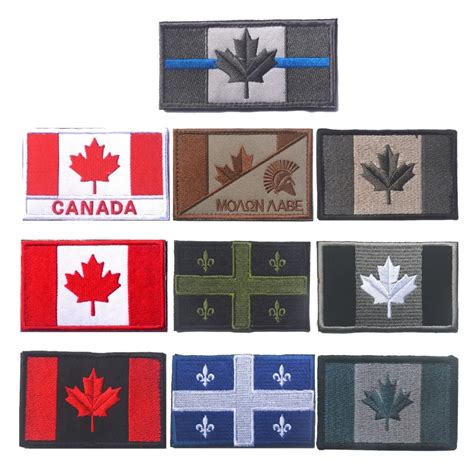 Embroidered Canada Flag Patch Army Hook & Loop Fasten Patch Tactical Military Patches National ...