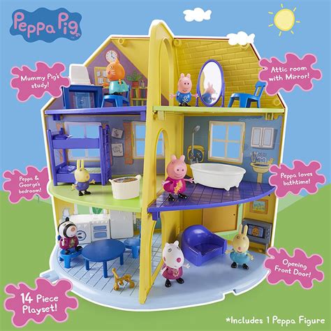 Peppa Pig Peppa's Deluxe Family Home House Large Playset With Figure ...