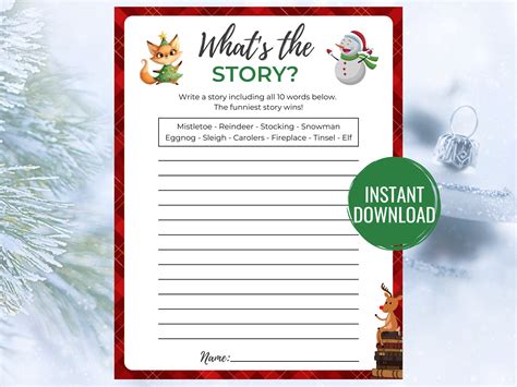 What's the Story Christmas Game Printable Christmas Game Christmas ...