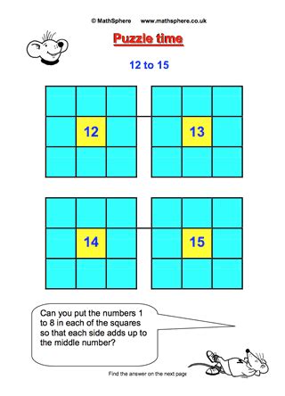 Math Puzzles For Kids Grade 3 : Math Logic Puzzles 3rd Grade Enrichment ...