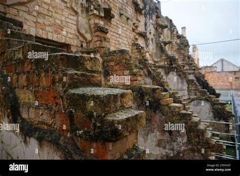 The ruins of the penitentiary at popular tourist destination and convict site Port Arthur ...