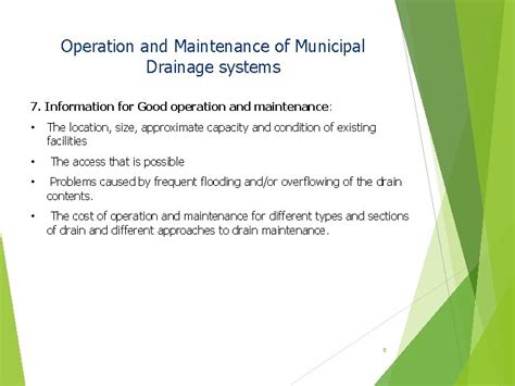 Operation and Maintenance of Municipal Drainage systems 1