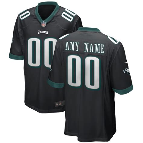 Men's Nike Black Philadelphia Eagles Alternate Replica Custom Game Jersey