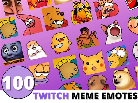 100 Twitch Meme Emotes Funny Memes Mega Bundles, Discord Emotes Pack ...