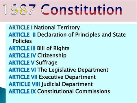 1987 constitution Philippines: Summary