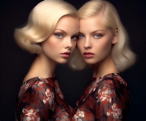 Premium Photo | Beautiful woman twins fashion model photoshoot