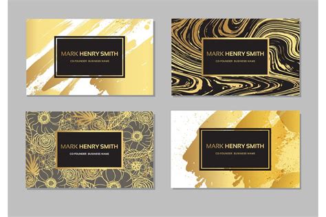 Black and Gold Design Business Cards | Decorative Illustrations ~ Creative Market