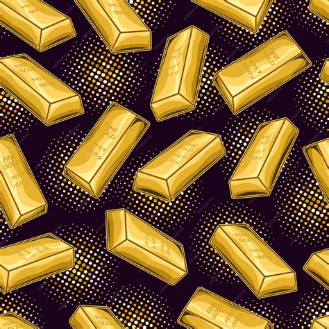 Premium Vector | Pattern with gold bars halftone round shapes