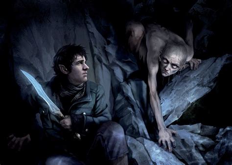 Bilbo & Gollum, an art print by Magali Villeneuve | Lord of the rings, The hobbit, Bilbo baggins