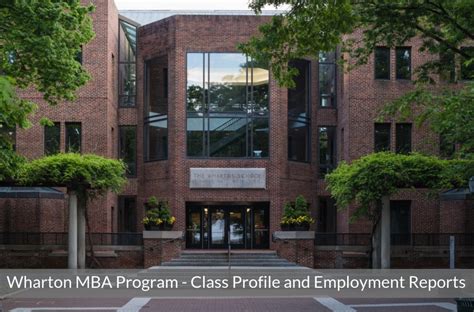 Wharton MBA program - Class Profile, Employment Reports, and Notable Alumni