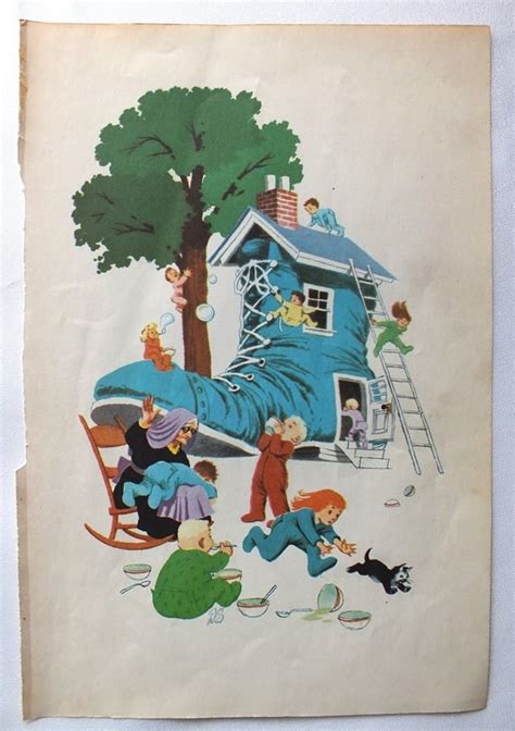 Vintage Nursery Rhyme Page Illustrations and Rhymes Altered