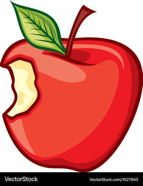 Red bitten apple Royalty Free Vector Image - VectorStock