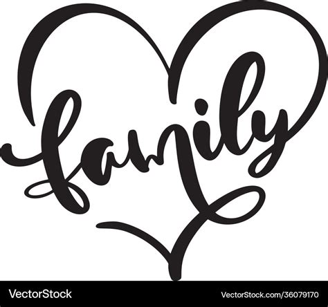 Lettering calligraphy poster text family Vector Image