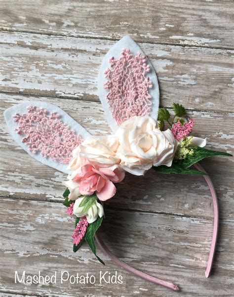 Floral bunny ears headband | Bunny ears headband, Ear headbands, Floral