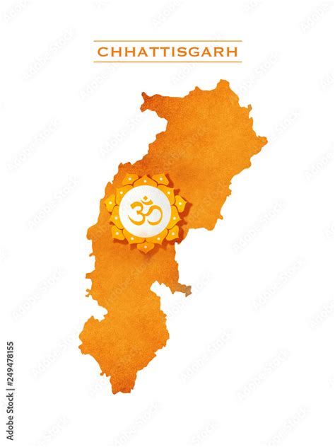 CHHATTISGARH STATE MAP OM SYMBOL Stock Illustration | Adobe Stock