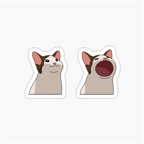 "Popping Cat Meme Mini" Sticker for Sale by baiiiley2 | Redbubble