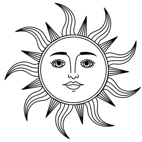 sun astrology retro 11378737 Vector Art at Vecteezy