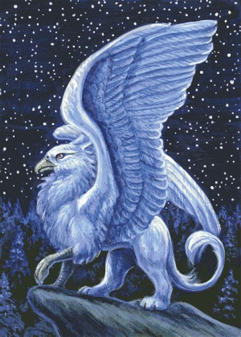 White Griffin Counted Cross Stitch Pattern - Etsy