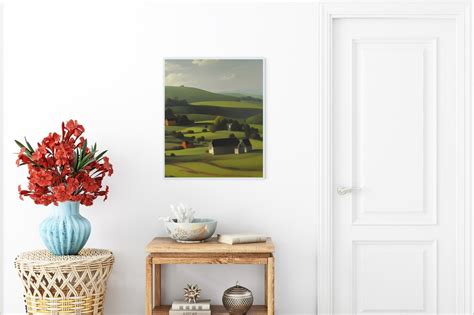 Country Farm Printable Wall Art, Landscape Art Print Instant Download, Downloadable Oil Painting ...