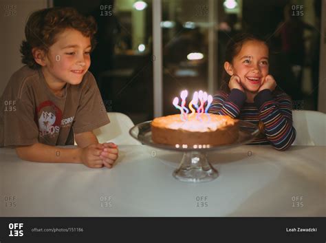 Children celebrating their birthday - from the Offset Collection stock photo - OFFSET