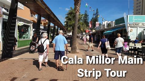 Cala Millor Mallorca - Main Strip Tour, Shops,Bars,Resturants, 4K - YouTube