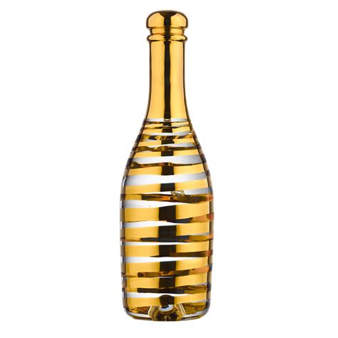 Kosta Boda Celebrate Crystal Champagne Bottle, Gold | Crystal Classics