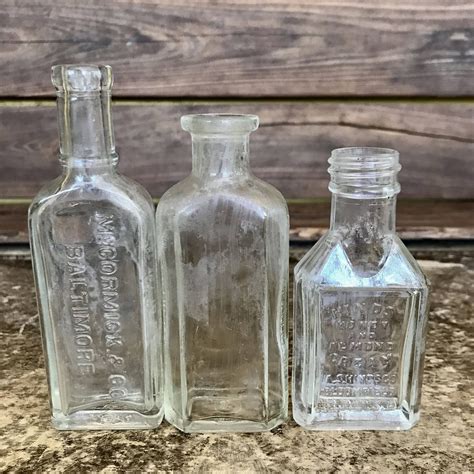 Antique Medicine Bottles Set of 3 Vintage Glass bottles Hinds | Etsy | Antique medicine bottles ...