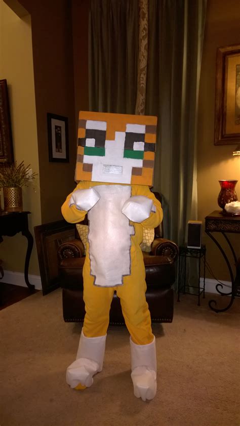 Minecraft Mr. Stampy Cat (aka Stampy Longnose, aka Stampy Longhead). Halloween 2014 costume made ...