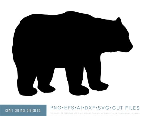 Bear Silhouette png eps ai dxf svg cut files for | Etsy