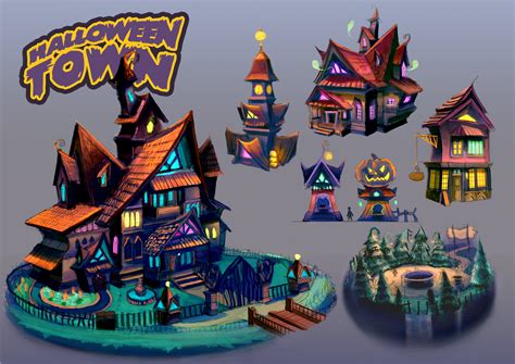 Halloween Town Buildings by anacathie on DeviantArt