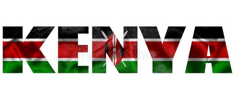 Inscription Kenya in the Colors of the Waving Flag of Kenya. Country Name on Isolated Background ...