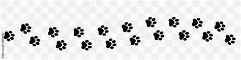 Paw vector foot trail print . Dog, puppy,cat,bear,wolf silhouette animal. Paw print trail on ...