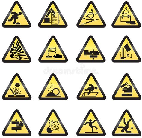 Industrial hazard signs. Set of safety industrial signs #Sponsored , # ...