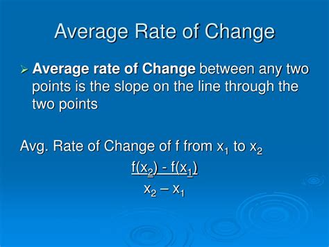 PPT - Average Rate of Change PowerPoint Presentation, free download - ID:4279433